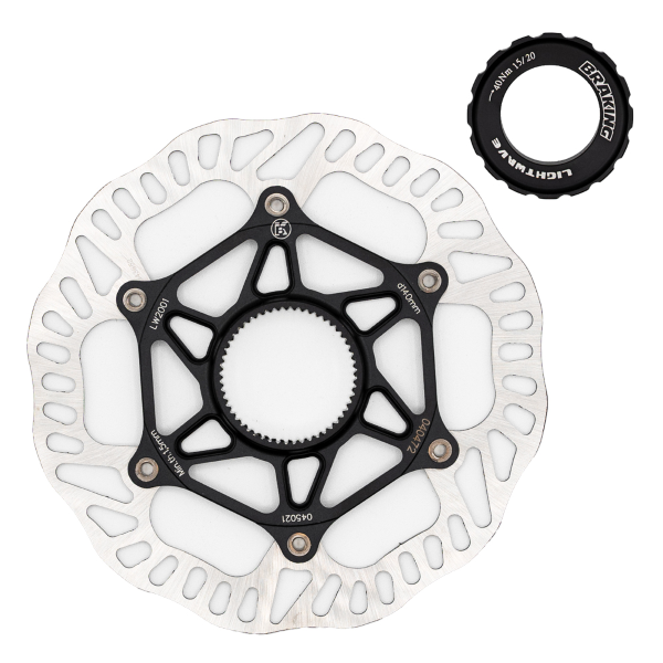Braking Disco LIGHTWAVE Center Lock - 140mm, spessore 1,9mm, con ghiera di chiusura Center Lock