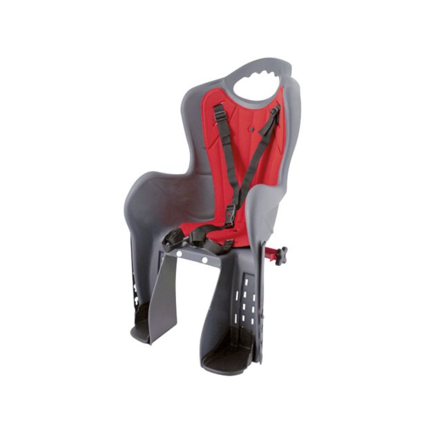 Htp SEGGIOLINO POSTERIORE PER BICICLETTA ANTRACITE ROSSO ATTACCO TELAIO