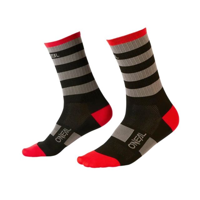ONEAL CALZE MTB PERFORMANCE STRIPE V22 BLACK/GRAY/RED TAGLIA 39-42